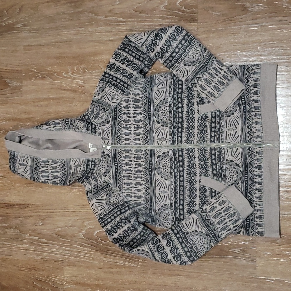(M) ROXY Dip Out Patterned Hoodie Aztec Geometric Beach Oceanside Coastal